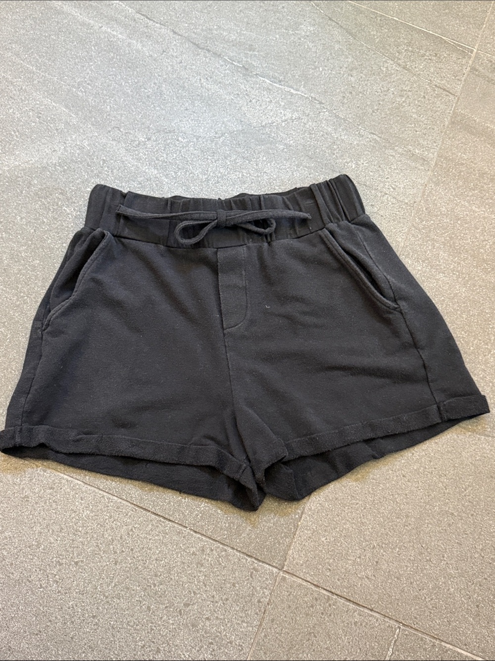 Black Cropped Tee & Drawstring Short Set - Picture 2 of 2